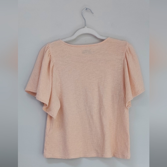 Madewell Texture & Thread Women's Flutter Sleeve Top - Picture 2 of 8